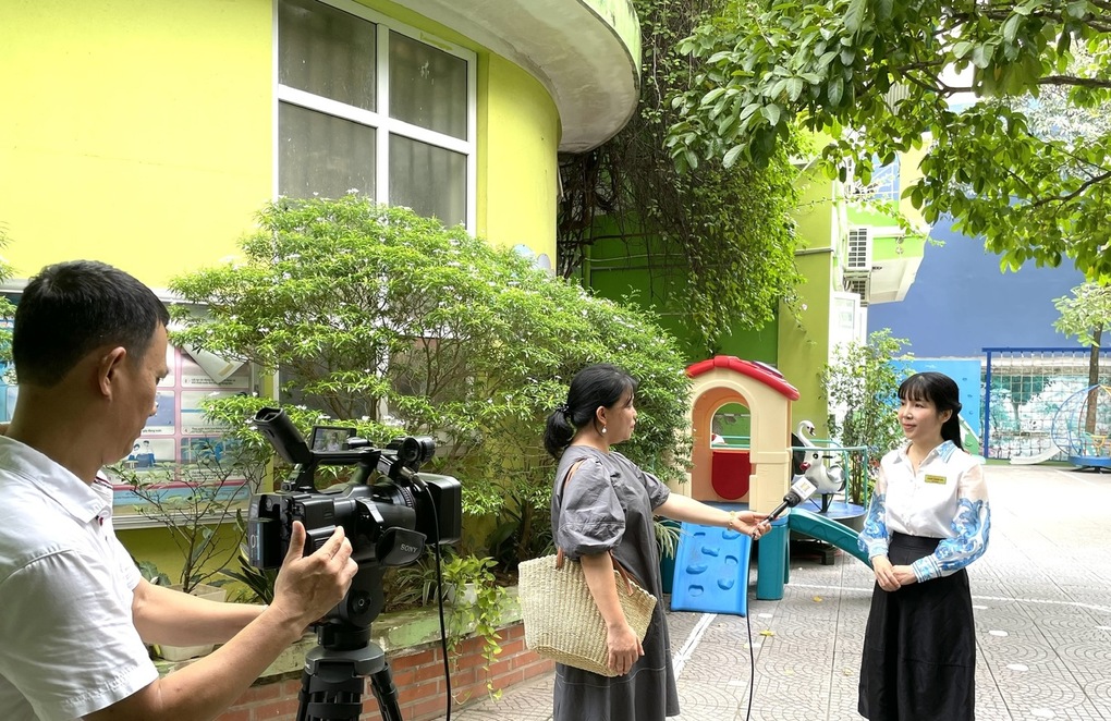 Đài truyền hình Hà Nội thực hiện phóng sự về các hoạt động và công tác chuẩn bị tổ chức Lễ khai giảng năm học  2022 – 2023 tại trường Mẫu giáo Số 3
