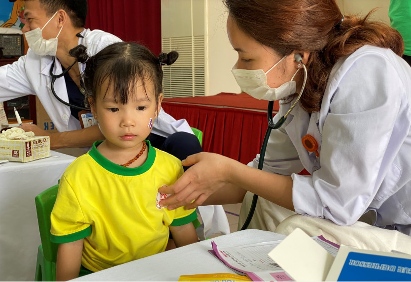 Trường Mẫu Giáo Số 3 phối hợp với Bệnh viện đa khoa Hòe Nhai tổ chức khám sức khỏe đầu năm cho học sinh toàn trường năm học 2023 – 2024.