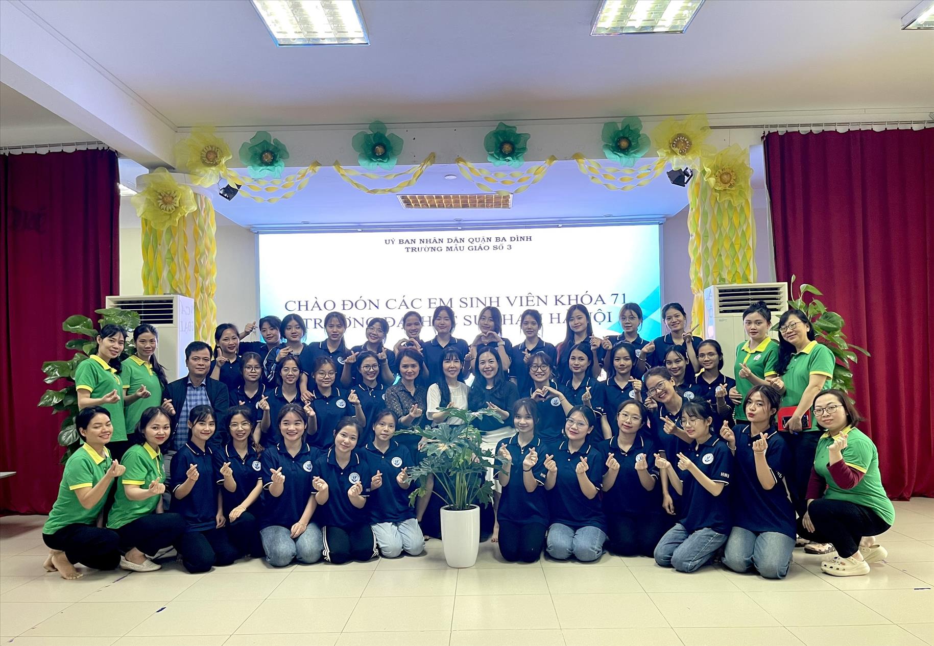 Trường Mẫu giáo số 3 đón đoàn sinh viên khoa giáo dục mầm non Trường Đại học sư phạm Hà Nội về thực tập tại trường